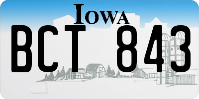 IA license plate BCT843