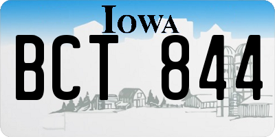 IA license plate BCT844
