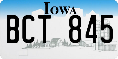 IA license plate BCT845