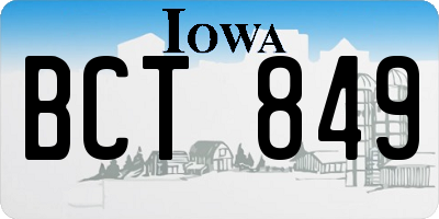 IA license plate BCT849