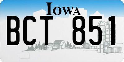 IA license plate BCT851