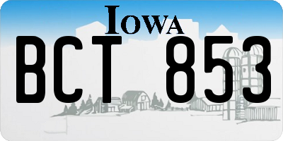 IA license plate BCT853