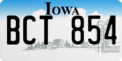 IA license plate BCT854