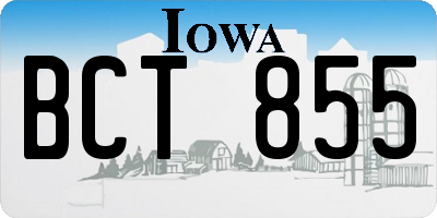 IA license plate BCT855