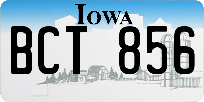 IA license plate BCT856