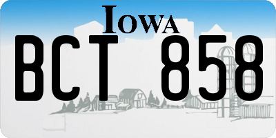 IA license plate BCT858