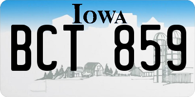 IA license plate BCT859