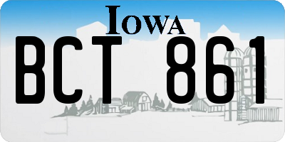 IA license plate BCT861