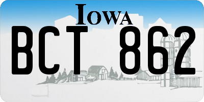IA license plate BCT862