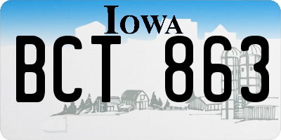 IA license plate BCT863