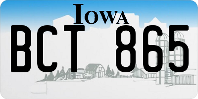 IA license plate BCT865