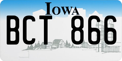 IA license plate BCT866