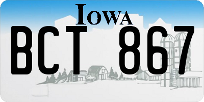 IA license plate BCT867