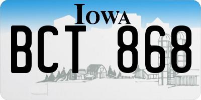 IA license plate BCT868