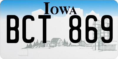 IA license plate BCT869