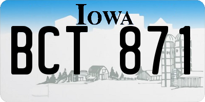 IA license plate BCT871