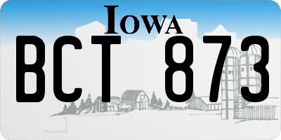IA license plate BCT873