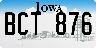 IA license plate BCT876