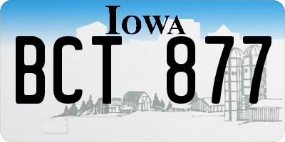 IA license plate BCT877