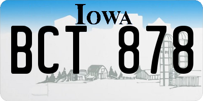 IA license plate BCT878