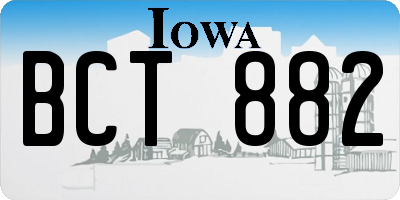 IA license plate BCT882