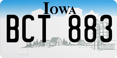 IA license plate BCT883
