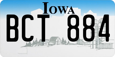IA license plate BCT884