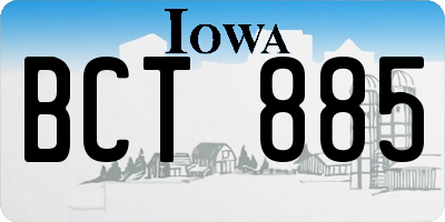 IA license plate BCT885