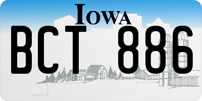 IA license plate BCT886