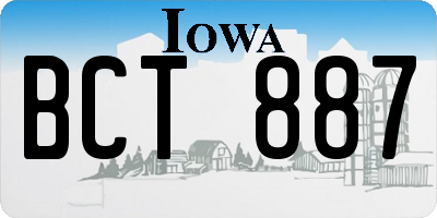 IA license plate BCT887