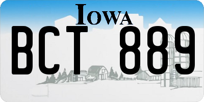 IA license plate BCT889
