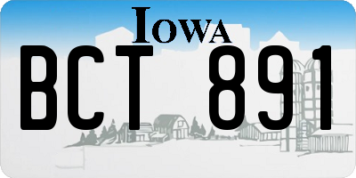 IA license plate BCT891