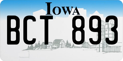 IA license plate BCT893