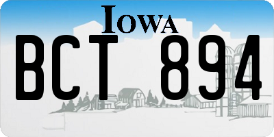 IA license plate BCT894