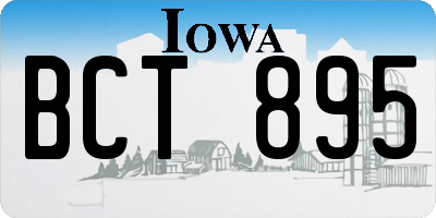 IA license plate BCT895