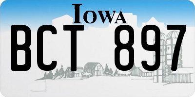 IA license plate BCT897