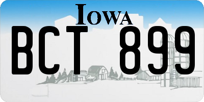 IA license plate BCT899
