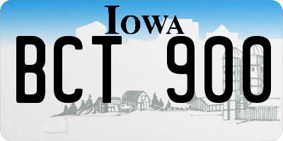 IA license plate BCT900