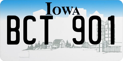 IA license plate BCT901