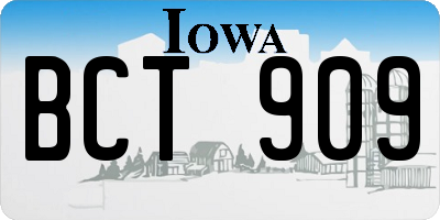 IA license plate BCT909