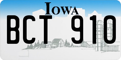 IA license plate BCT910