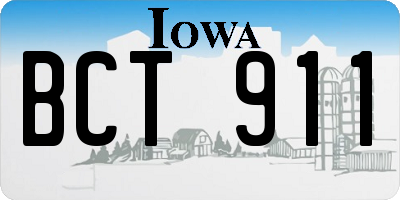 IA license plate BCT911