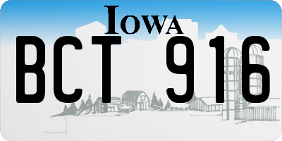 IA license plate BCT916