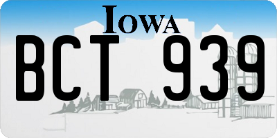 IA license plate BCT939