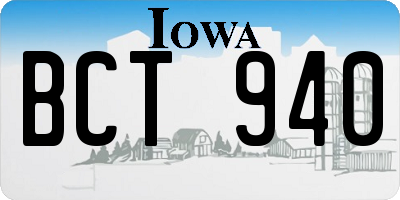 IA license plate BCT940