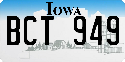 IA license plate BCT949