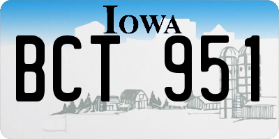 IA license plate BCT951
