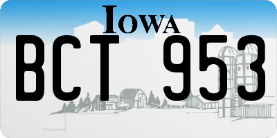 IA license plate BCT953