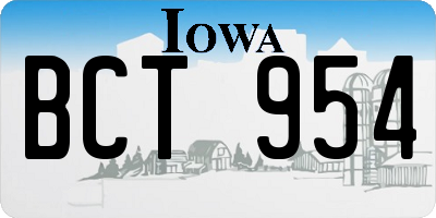 IA license plate BCT954