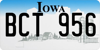 IA license plate BCT956